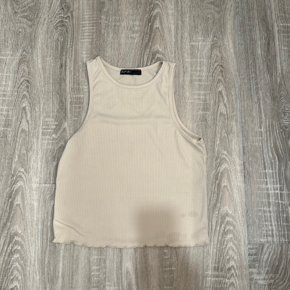 Tan Crop Tank Top